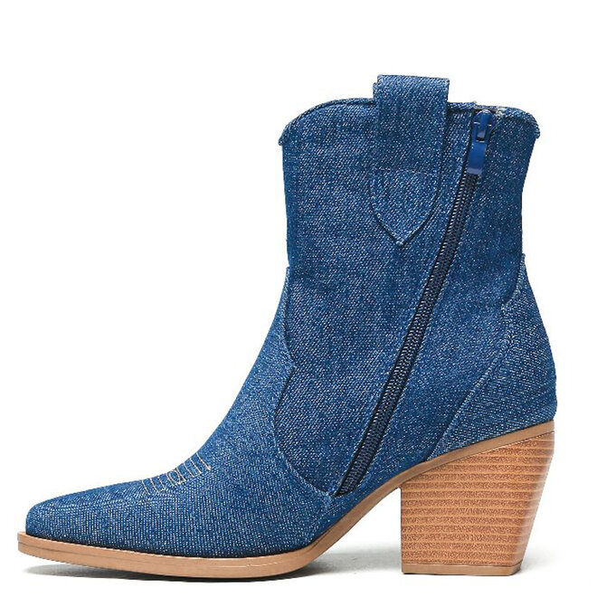 Cowboylaarzen Jeans Donker Blauw Kort Star