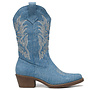 Cowboystiefel Jeans Blau genäht