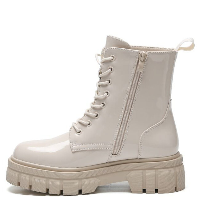 Veterboots Beige Lak Plateau Zool