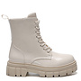 Veteranenstiefel Beige Lack Plateausohle