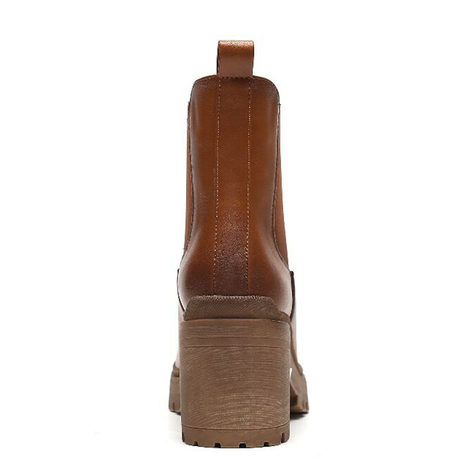 Chelsea boots met hak Camel