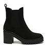 Chelsea-Stiefel mit Absatz Schwarz Suedine