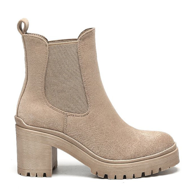 Chelsea boots met hak Khaki Suedine