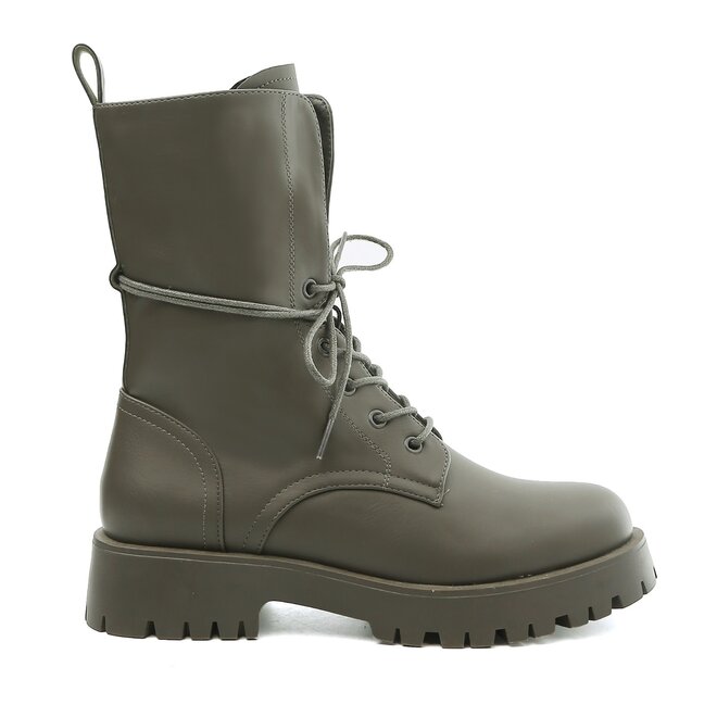 Veterboots Leatherlook Groen