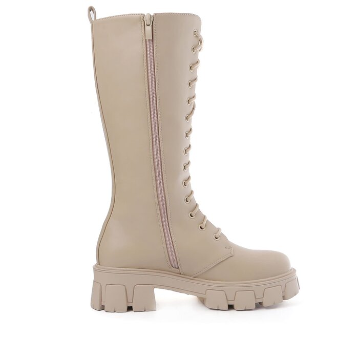 Veterboots Beige Hoog