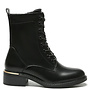 Schnürschuh Schwarz Basic Gold Heel
