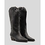 Cowboystiefel Schwarzes Lederlook Stitching