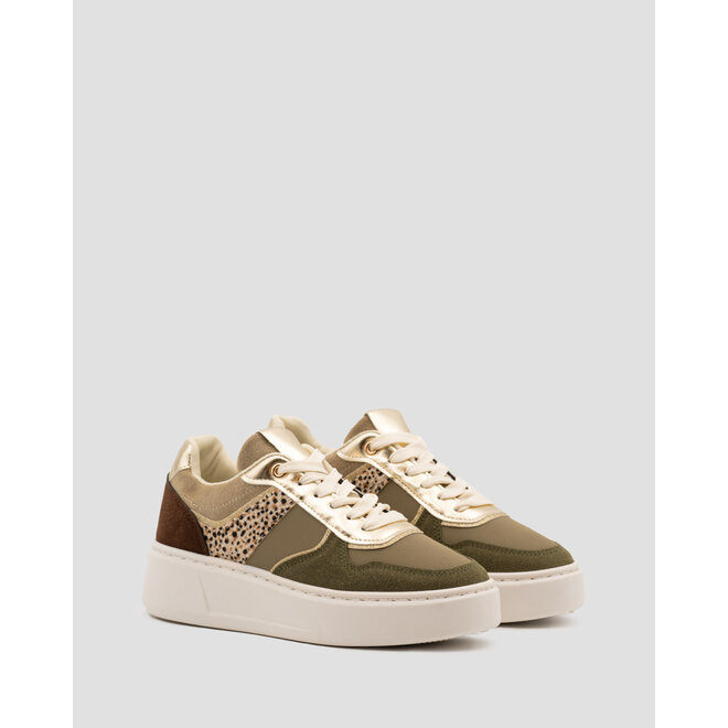 Sneakers Groen Leopard Goud
