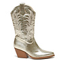 Cowboystiefel mit Goldnähten Beige