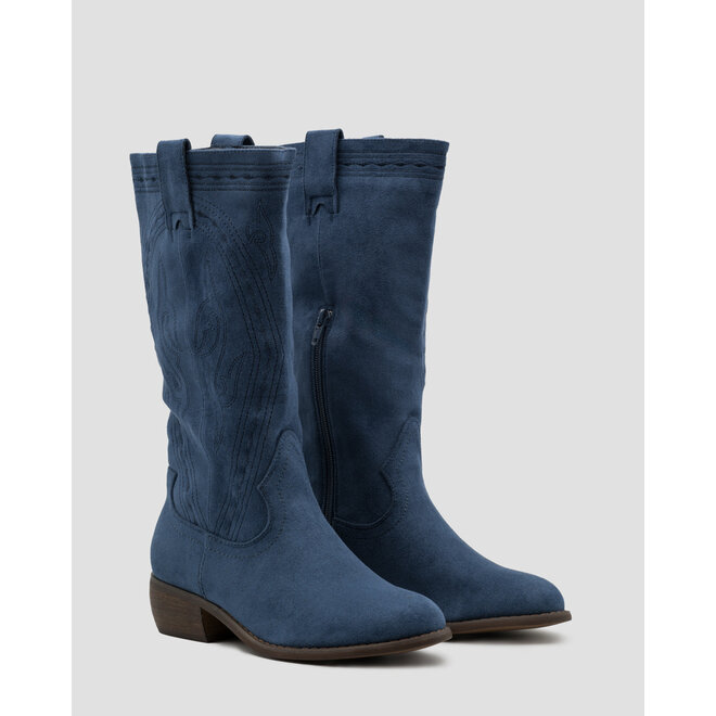 Cowboylaarzen Blauw Suedine Bohemian