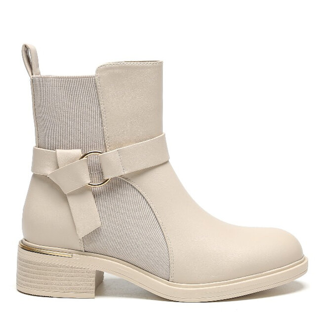 Chelsea boots Beige Gouden Gesp