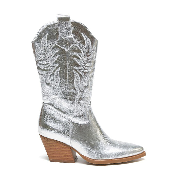 Cowboystiefel Silber Nahten