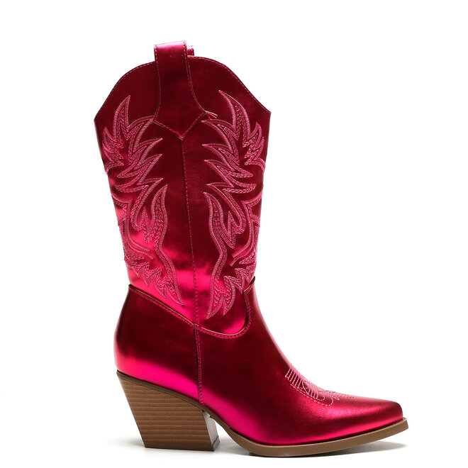 Cowboylaarzen Fuchsia Metallic Stiksels