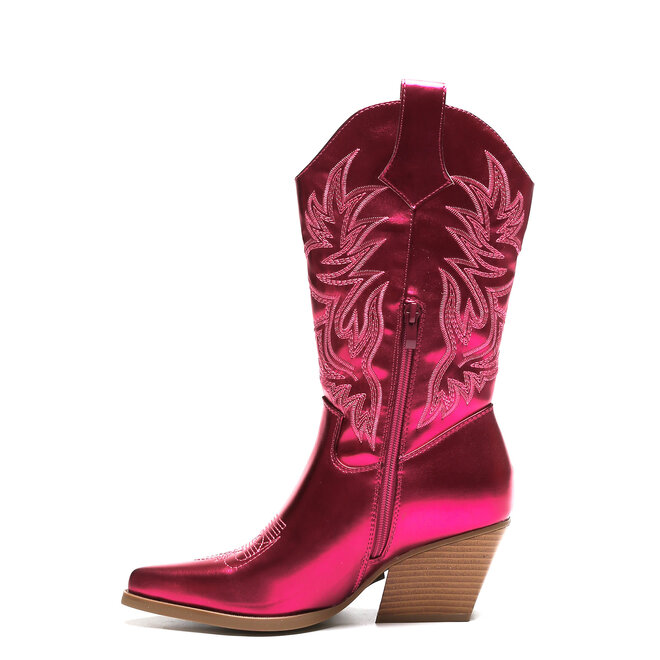 Cowboystiefel mit Fuchsia-Metallic-Nähten