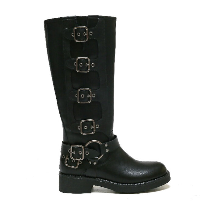 Buckle Boots Zwart Hoog