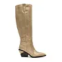 Cowboy Stiefel Gold Print Leder Fußbett