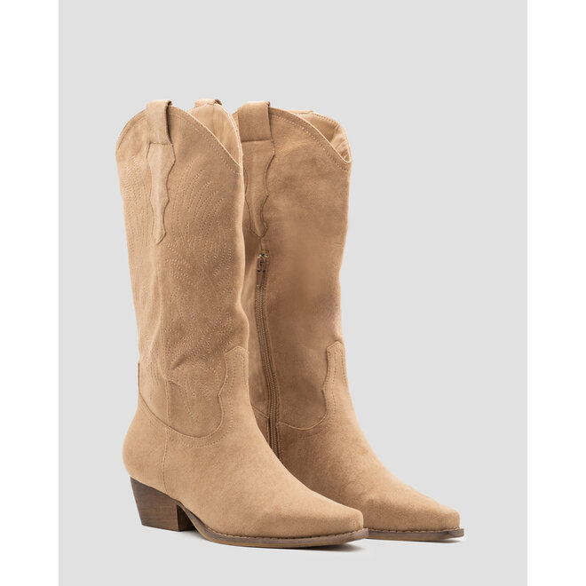 Cowboylaarzen Khaki Suedine Stiksels