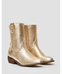 Cowboylaarzen Goud Basic Kort Lage Hak