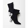 Stiefel Schwarz Suedine mit Strassabsatz
