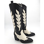 Cowboystiefel Schwarz Weiß Hoch