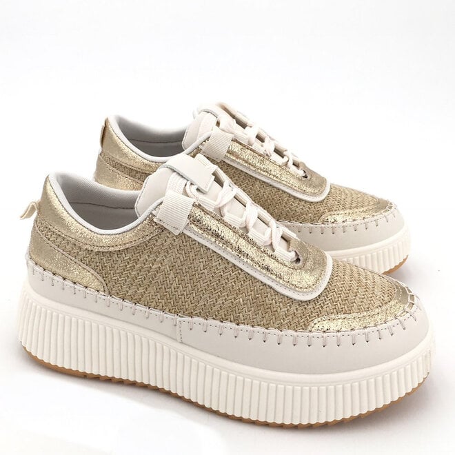 Sneakers Goud Woven