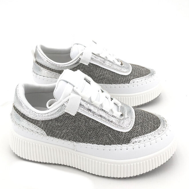 Sneakers Zilver Woven