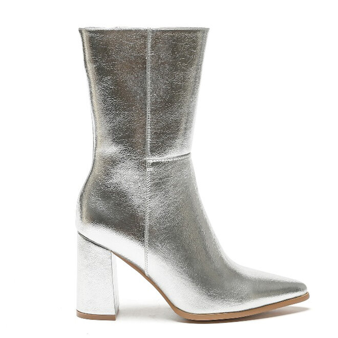 Stiefel Silber mit Absatz