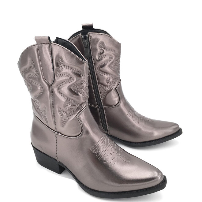 Cowboylaarzen Grijs Metallic Kort