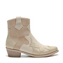 Kurze Cowboystiefel Beige Kurze Flamme Gold