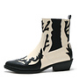 Cowboystiefel Beige Short Flame Schwarz