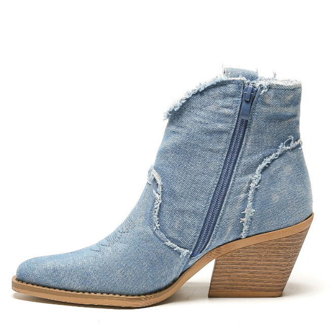 Korte Cowboylaarzen Blauw Jeans