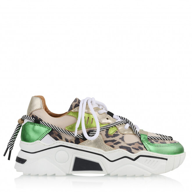 DWRS sneakers groen JUPITER leopard