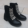 Biker Boots Kette Schwarz Silber