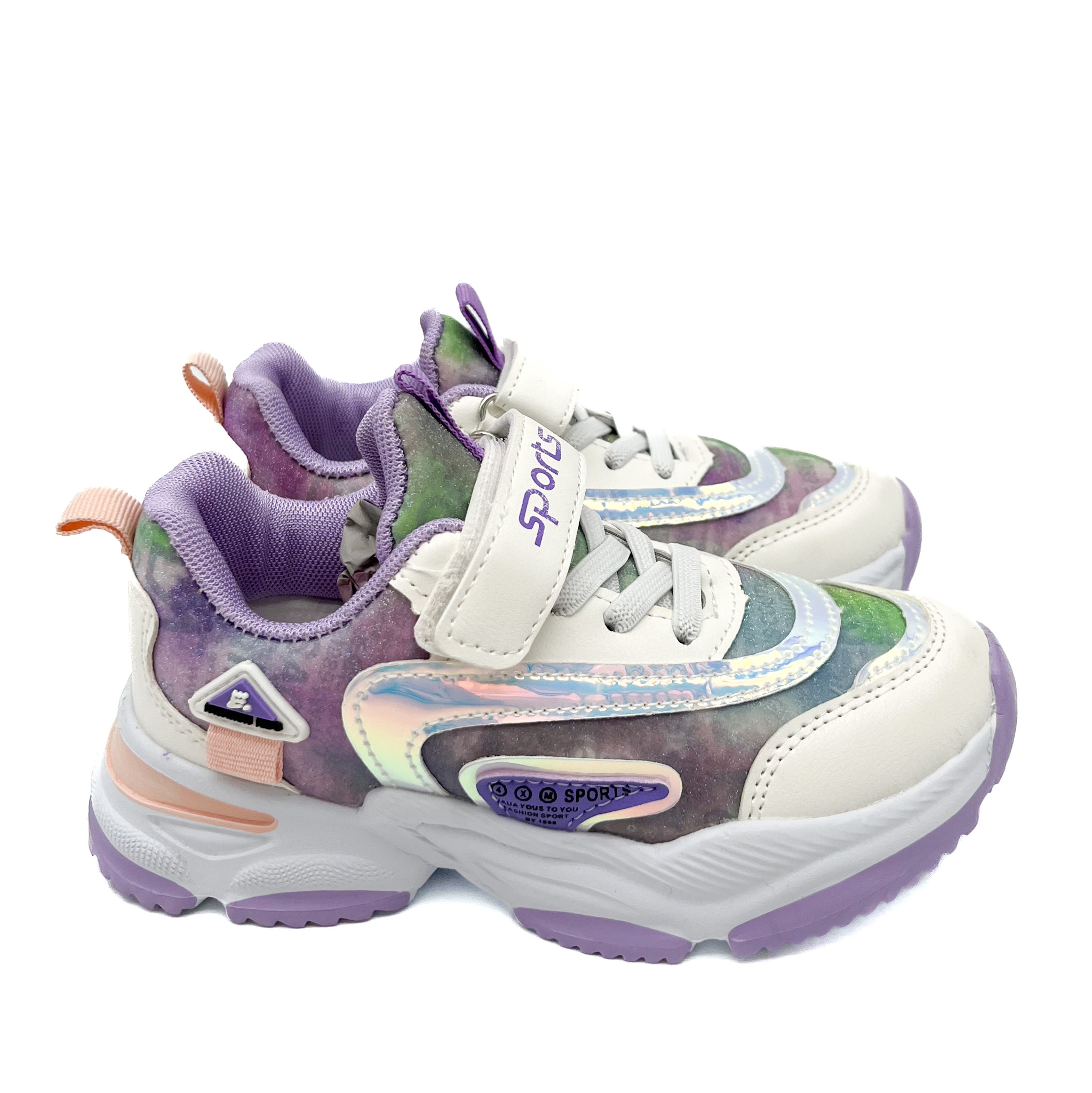 Sneakers Meisjes Wit Dad look Lila Smile Favorites