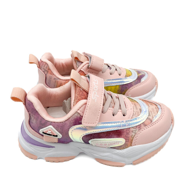 Sneakers Meisjes Roze Dad look