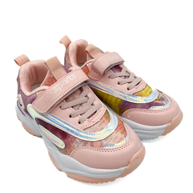 Sneakers Meisjes Roze Dad look