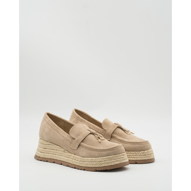 Loafer Khaki Suedine Keilabsatz