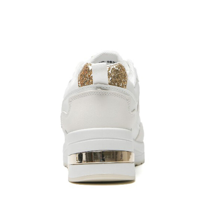 Sneakers Wit Sporty Goud Strass