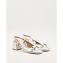 Slingback Loafers Silber Blockabsatz