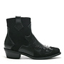Kurze Cowboystiefel Schwarz Flamme