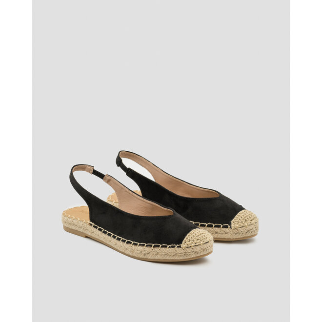 Slingback Espadrilles Zwart Suedine