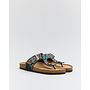 Sandalen Schwarz Schnalle Bohemian Perlen