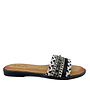 Pantoffeln Schwarz Nieten Glitter