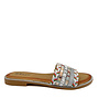 Pantoffeln Silber Nieten Glitzer