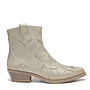 Kurze Cowboystiefel Gold Flamme Niedriger Absatz