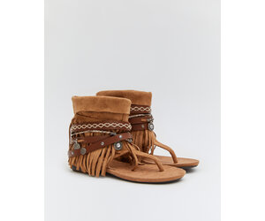 Ibiza Sandalen Camel Suedine Gesp Franjes Smile Favorites