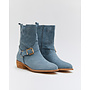 Stiefeletten Blau Suedine Schnalle Niedriger Absatz