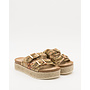 Sandalen Gold Plateau Schnalle Strass