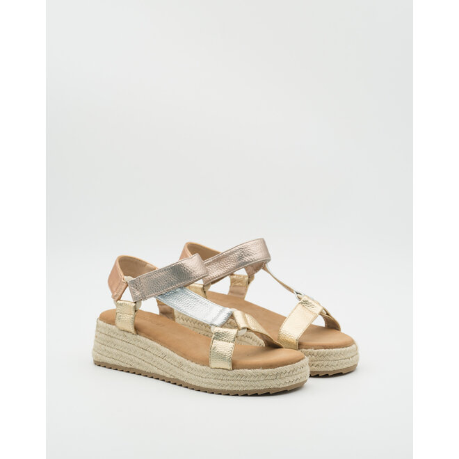 Sandalen Farbiges Metallic-Plateau