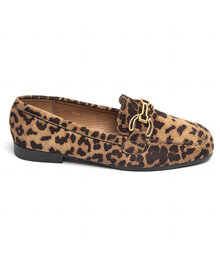 Mocassins Leopard Suéde Kari Bit Goud